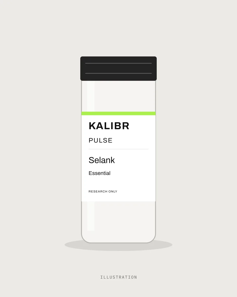 KALIBR PULSE — Selank Essential. Illustration; packaging and supplied format require confirmation.